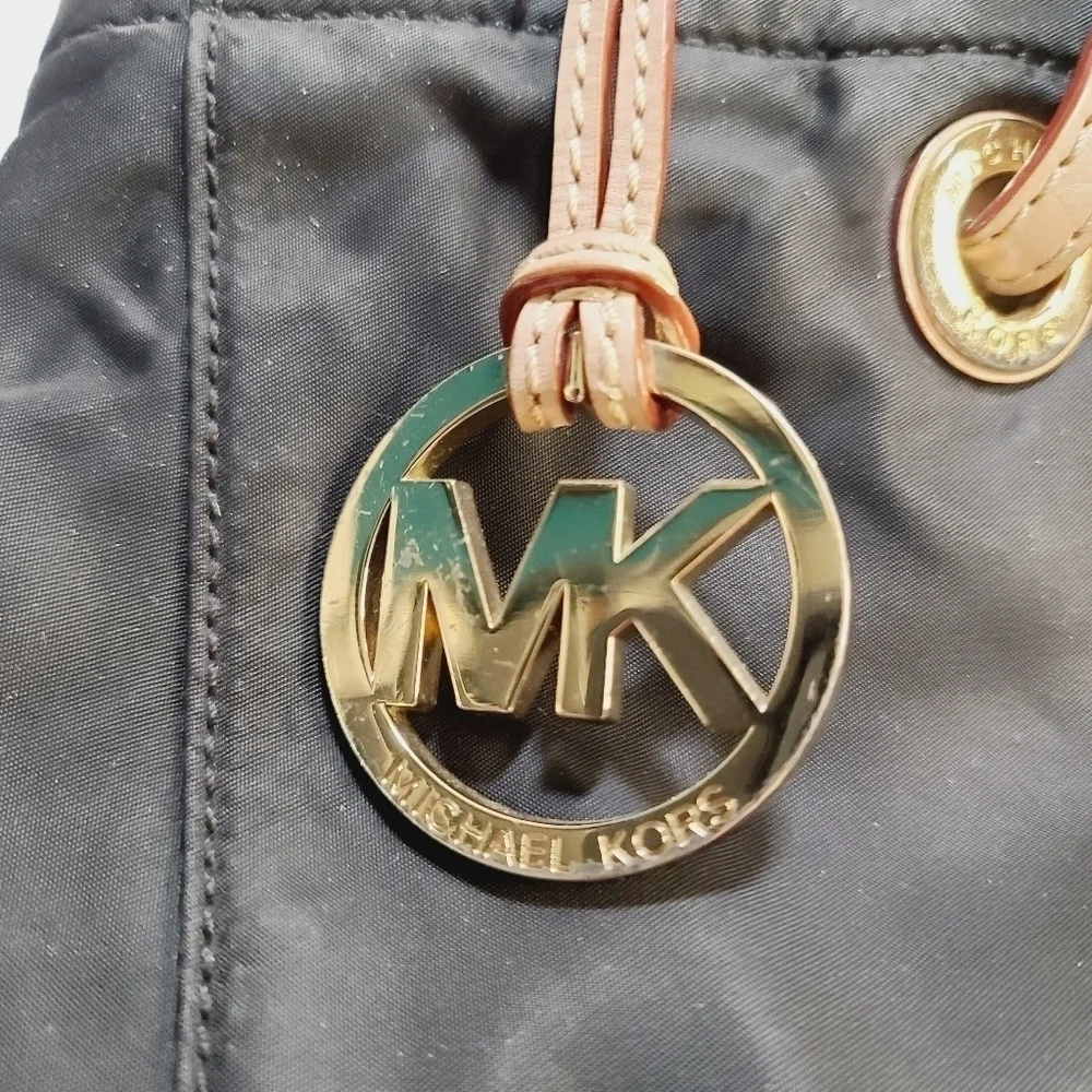 Michael Kors Black North South Nylon Tote Purse